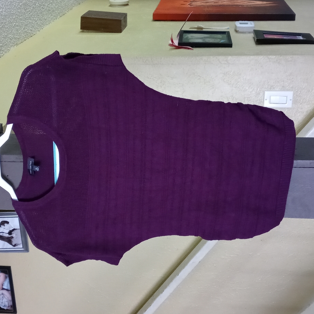 The Limited Purple Knit Top Scrunch-Sides  Women's Size XS